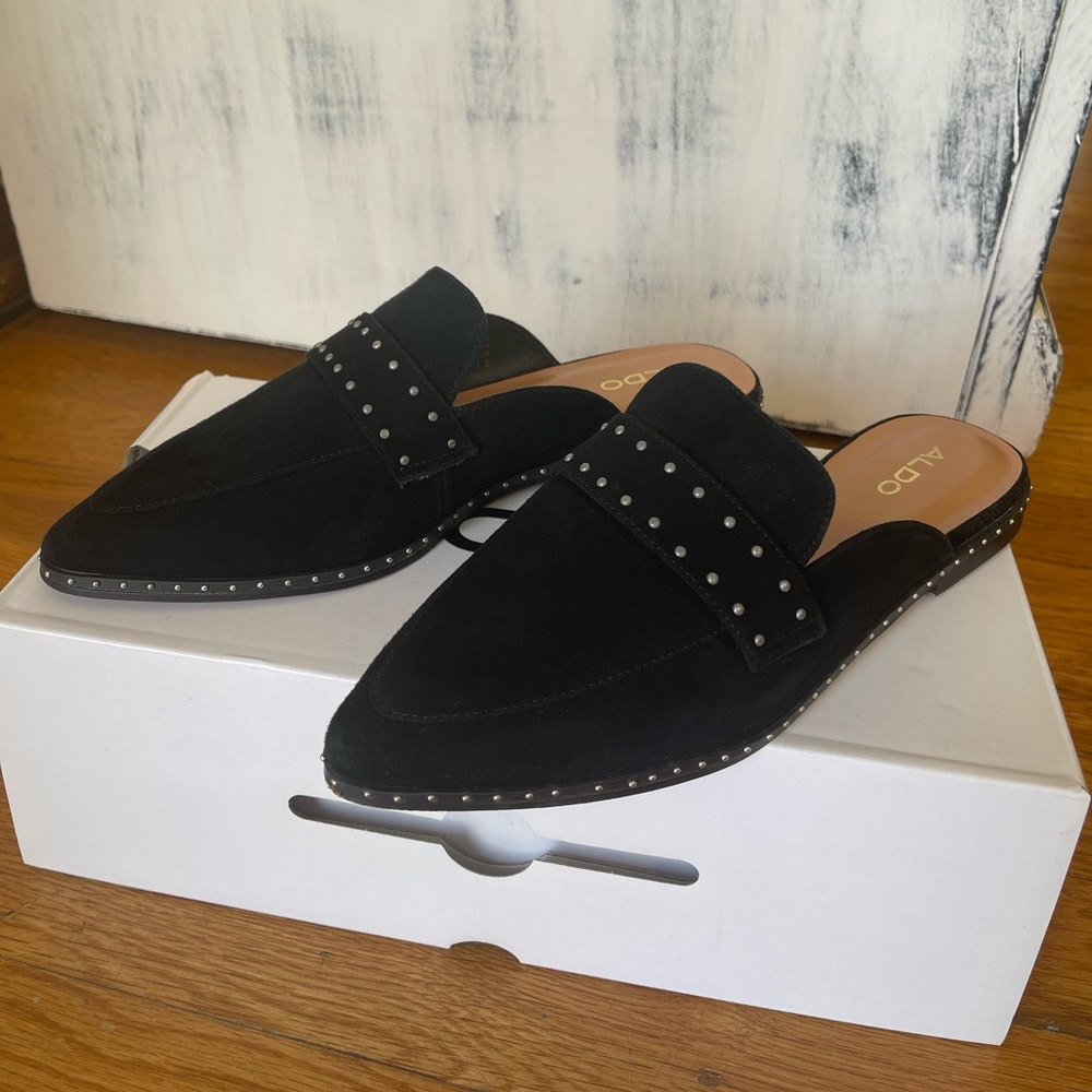 Aldo suede mules